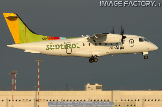 2007-08-24 Malpensa 170 OE-LKB Dornier DO-328-110 Air Alps